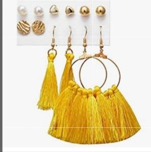 6 Pairs Boho Chic Statement Earrings NWT